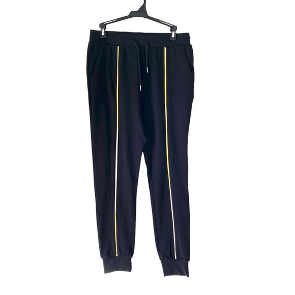 Banni Peru Black Yellow Stripe Joggers Sweatpants size medium - Picture 1 of 7